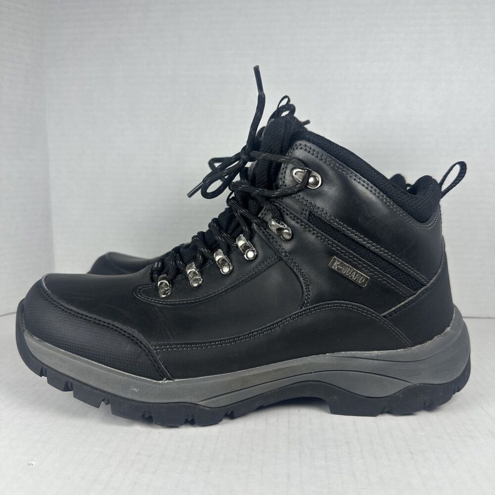 Khombu Summit Hiking Boots Men's sz 10M Black Leather/Canvas K-Guard Work See De